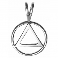AA Symbol Pendant - Sterling Silver - Medium